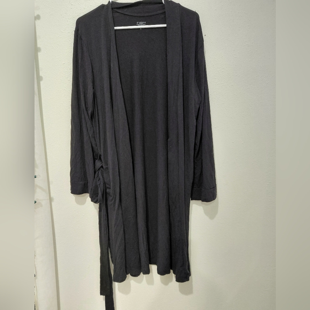 Thirdlove Bamboo Organic Cotton Black Robe Pockets Belt Medium